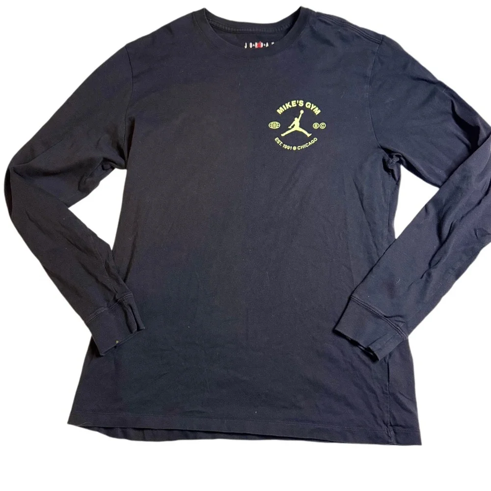 Jordan‎ Mike's Gym Breakfast Club Long Sleeve Graphic T-Shirt Black Large